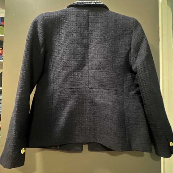 Talbots tweed navy jacket - Picture 3 of 4